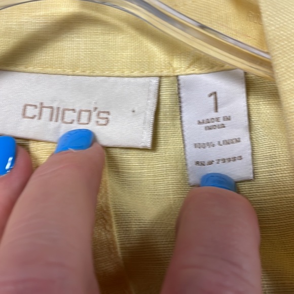 Chicos Womens Blazer Size:1 (m)Yellow - Picture 4 of 6